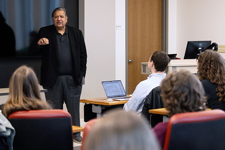 Srikant Sastry leads a class